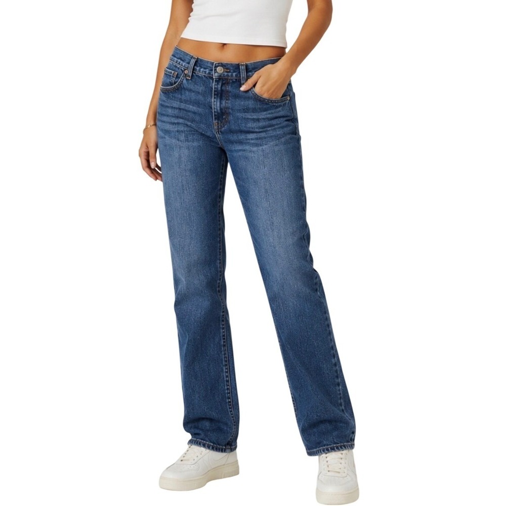 Levi Women Blue 569 Loose Straight Relaxed Baggy Denim Jeans 18REG W29 L29